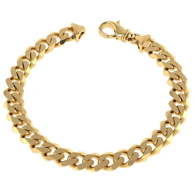Pre-owned Apples Of Gold Jewelry 14k Solid Gold Men's Heavy 8.5mm Curb Link Bracelet In Yellow