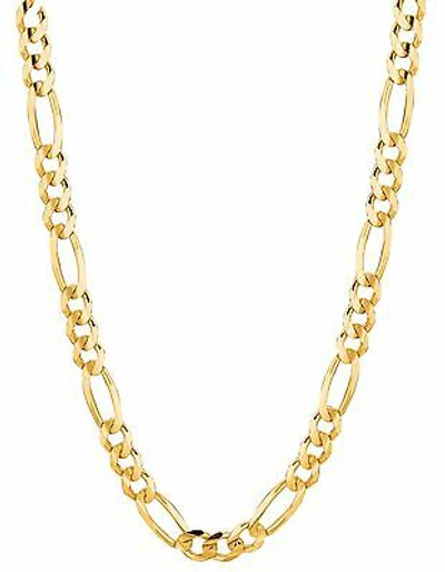 Pre-owned R C I 14k Yellow Gold 22" Solidfigaro Curb Link Chain/necklace 4.5mm 16 Grams In No Stone