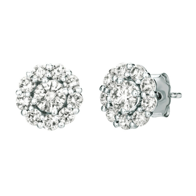 Pre-owned Morris 1.50 Carat Natural Diamond Stud Jacket Earrings G-h Si 14k White Gold