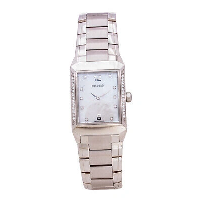 Pre-owned Concord Carlton Men's 27mm Mother Of Pearl Stainless Steel Watch 0310791