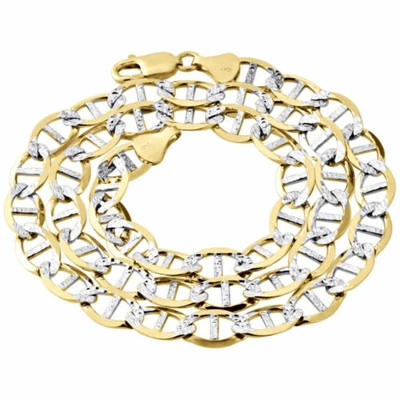 Pre-owned Jfl Diamonds & Timepieces Real 10k Yellow Gold Diamond Cut Solid Mariner Chain 8.9mm Necklace 22-30 Inches