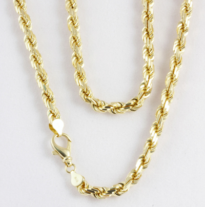 Pre-owned Gd Diamond 112 Gm 14k Solid Yellow Gold Men's Women Diamond Cut Rope Chain Necklace 26" 7mm In No Stone