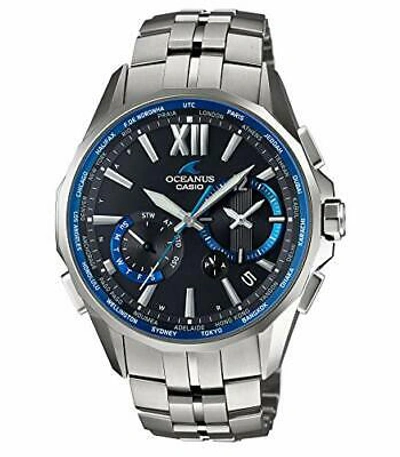 Pre-owned Casio Oceanus Manta Solar Radio Ocw-s3400-1ajf Men's Watch Silver From Japan