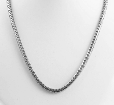 Pre-owned Gd Diamond 3.6mm 22" 45.70 Gm Solid 14k Gold White Men's Women's Franco Chain Necklace
