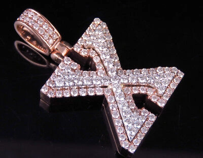 Pre-owned Jewelry Unlimited Custom Letter X Initial Diamond 3d Pendant Charm 10k Two Tone Gold 1.7 Ct 1.5" In G-h