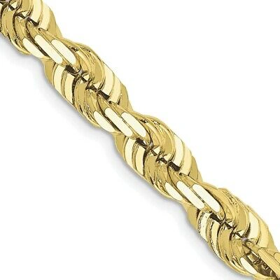 Pre-owned Skyjewelers Real 10k Yellow Gold 6.5mm Diamond-cut Rope Chain; 22 Inch; Lobster Clasp