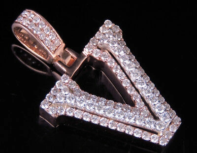 Pre-owned Jewelry Unlimited Custom Letter V Initial Diamond 3d Pendant Charm 10k Two Tone Gold 1 3/4 Ct 1.5" In G-h