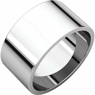 Pre-owned Sti Platinum 10mm Flat Top Barrel Band Wide Ring Not Tapered Wedding Band