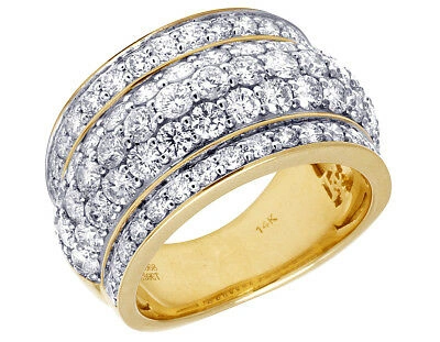 Pre-owned Jewelry Unlimited Men's Honey Comb Real Diamond Puff Ring 14k Yellow Gold Fashion Band 4 3/5 Ct