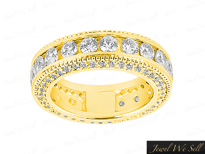 Pre-owned Jewelwesell 2.50ct Round Diamond Milgrain Accents Eternity Band Wedding Ring 10k Gold G-h I1 In Gh
