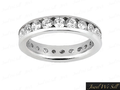 Pre-owned Jewelwesell 2.40ct Round Cut Diamond Classic Channel Set Eternity Band Ring 10k Gold I Si2