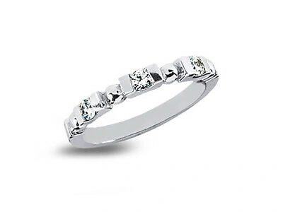 Pre-owned Jewelwesell 0.30ct Diamond Wedding Band Ring Vibrant Platinum Round Cut Channel Set F Vs1 In G