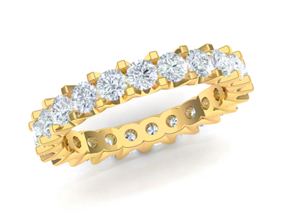 Pre-owned Jewelwesell Natural 2.40ct Round Diamond Shared U-prong Eternity Band Ring 10k Gold G-h I1 In Gh