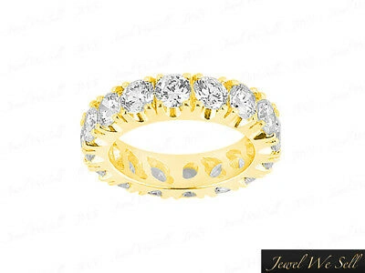 Pre-owned Jewelwesell 2.70carat Round Diamond Eternity Wedding Band Ring 18k Yellow Gold F Vs2 Prong In White