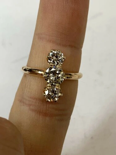 Pre-owned Navid Jewelry Inc 1.35 Carat Round Diamond Natural Cocktail Ring 14k Yellow Gold