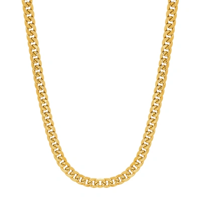 Pre-owned Welry Italian-made Men's 6.1mm Miami Curb Chain Necklace In 10k Yellow Gold, 22"