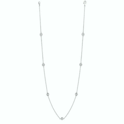 Pre-owned Morris &amp; David 1.50 Carat Diamond By The Yard Necklace Si 14k White Gold 20 Pointers 18 Inch
