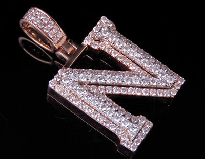 Pre-owned Jewelry Unlimited Custom Letter N Initial 3d Diamond Pendant Charm 10k Two Tone Gold 1 3/4 Ct 1.5" In G-h