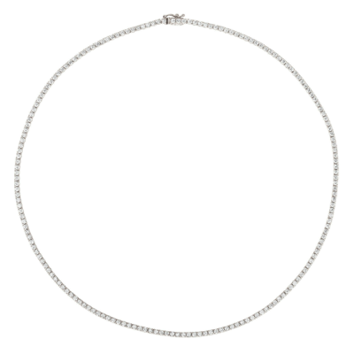 Pre-owned Morris &amp; David 6.00 Carat Natural Diamond Tennis Necklace Si 14k White Gold 16 Inch