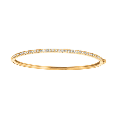 Pre-owned Morris 1.00 Carat Natural Diamond Bangle Bracelet Si 14k Yellow Gold