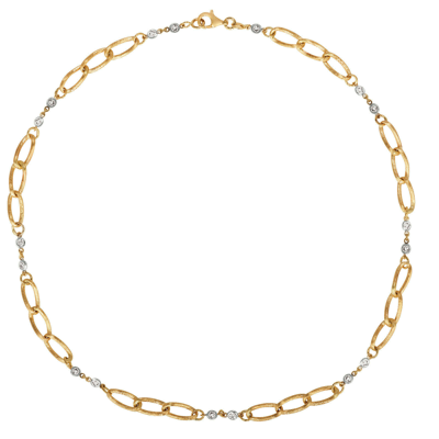 Pre-owned Morris & David 1.02 Carat Diamond Chain Style Necklace Si 14k Yellow Gold 18'' In White
