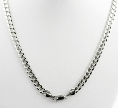 Pre-owned Gd Diamond 6.57mm 22" 31 Gm 14k Gold Solid White Men's Flat Cuban Chain Polish Necklace