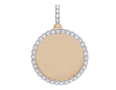 Pre-owned Jewelry Unlimited 10k Rose Gold Memory Frame Medallion Illusion Set Photo Pendant 1.5ct 2.5"