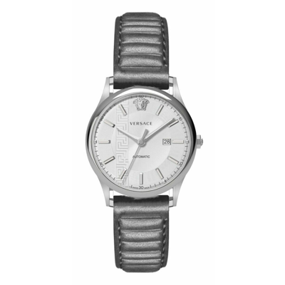 Pre-owned Versace Men Watch Wristwatch Automatic Leather Aiakos V18010017