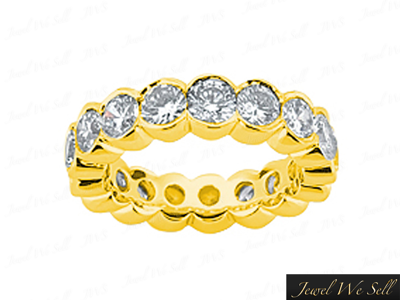Pre-owned Jewelwesell 2.25ct Round Diamond Half Bezel Anniversary Eternity Band Ring 10k Gold G-h I1 In Gh