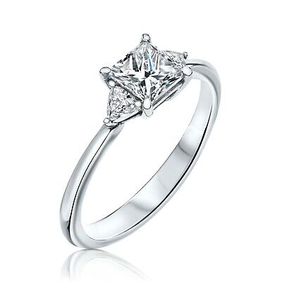 Pre-owned Kgm Diamonds Princess Trillions Natural Diamonds 1 Ct White Gold Engagement Ring Birthday