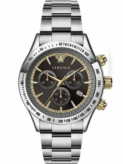 Pre-owned Versace Vev700419 Chrono Classic 44mm 5atm