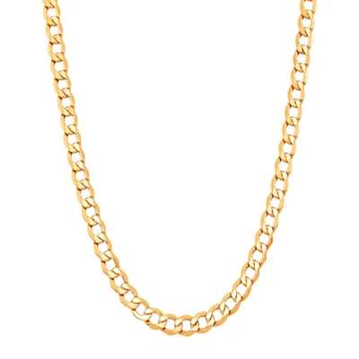 Pre-owned Finecraft Welry Men's 7 Mm Italian-made Curb Chain Necklace In 14k Yellow Gold, 20"