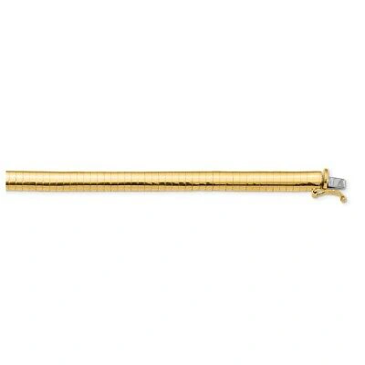 Pre-owned Skyjewelers Real 14kt Yellow Gold 6mm Domed 7in. Omega Chain Bracelet; 7 Inch