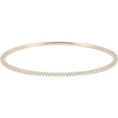 Pre-owned Stuller Diamond Bangle Bracelet 2 Ct Tdw 14k Rose Gold 8" Slip On Stackable In Yellow
