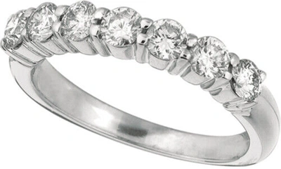 Pre-owned Morris 1.00 Carat Natural Diamond 7 Stone Ring Si 14k White Gold