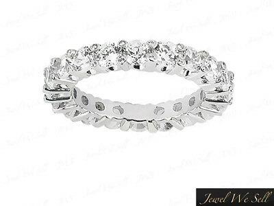 Pre-owned Jewelwesell 2.45ct Round Diamond Accent Shared Prong Eternity Band Ring 14k White Gold F Vs2