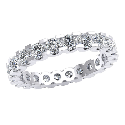Pre-owned Jewelwesell 2.40ct Low Shared U-prong Eternity Band Promise Ring Round Cut Diamond 10k Gold