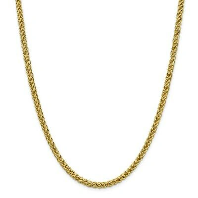 Pre-owned Superdealsforeverything Real 14kt 4.65mm Semi-solid 3-wire Wheat Chain; 26 Inch In Yellow