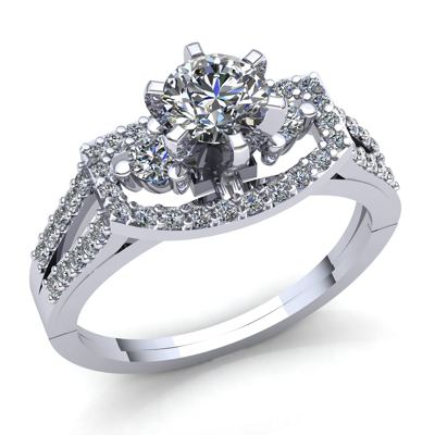 Pre-owned Jewelwesell Genuine 3ct Round Cut Diamond Ladies Catch Me Solitaire Engagement Ring 14k Gold