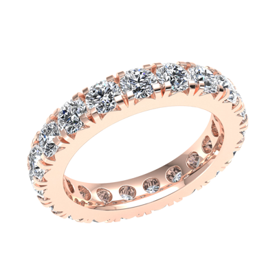 Pre-owned Jewelwesell Ladies French Pavã© Diamond Eternity Ring Wedding Band 18k White Gold 3ctw