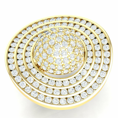 Pre-owned Swarajewel 5ctw Round Natural Diamond Engagement Ring Men Women Cocktail 14k Yellow Gold In G-h