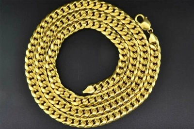 Pre-owned Jfl Diamonds & Timepieces 10k Yellow Gold Miami Cuban Semi Hollow 9mm Wide Chain 36" Necklace