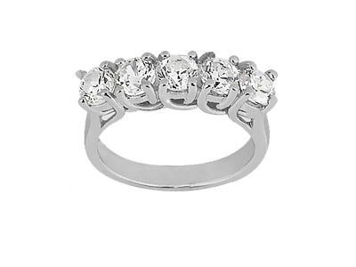 Pre-owned Jewelwesell 5stone 1.75ct Diamond Trellis Wedding Band Ring Platinum Round Brilliant F Vs1 In Gh