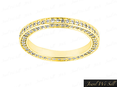 Pre-owned Jewelwesell Genuine .75ct Round Brilliant Diamond Eternity Band Wedding Ring 18k Gold H Si2