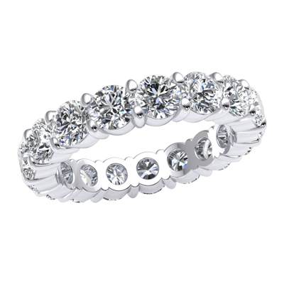 Pre-owned Jewelwesell 4.50ct Brilliant Cut Diamond Shared Prong Set Eternity Band Ring 18k Gold Ladies