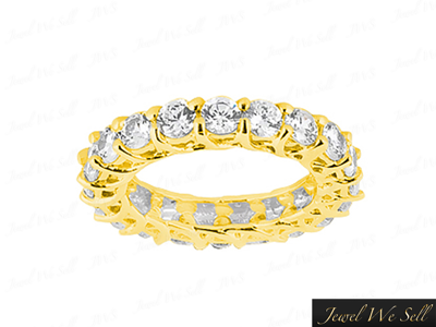 Pre-owned Jewelwesell 4.50ct Round Diamond Trellis Woven Eternity Band Wedding Ring 14k Gold G-h I1 In Gh
