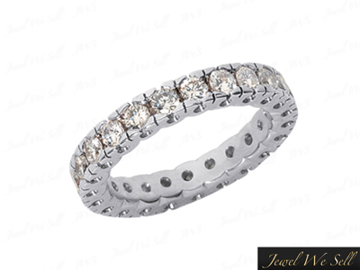 Pre-owned Jewelwesell 1.60ct Round Brilliant Cut Diamond Anniversary Eternity Band Ring 18k Gold F Vs2 In I