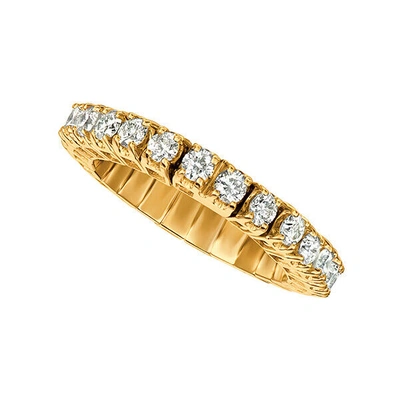 Pre-owned Eternity 1.00 Carat Natural Diamond  Band Ring Stretch Si 14k Yellow Gold In White