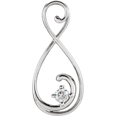 Pre-owned Roxx Fine Jewelry Freeform Infinity Diamond Necklace .33 Ct 14k Rose Gold 18" Diamonds Love In White