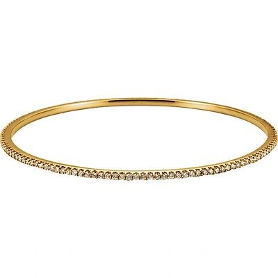 Pre-owned Stuller Diamond Bangle Bracelet 2 Ct Tcw In 14k Yellow Gold 8.5" Slip On Stackable